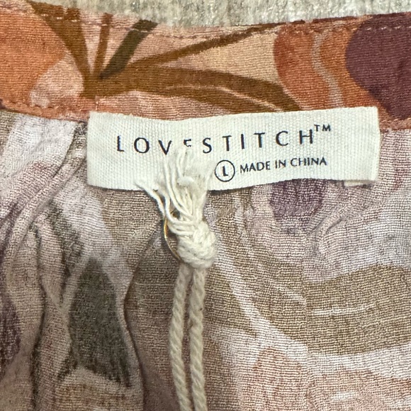 NWT Lovestitch Floral Button-Up 3/4 inch Sleeve Blouse Size Large - Picture 8 of 8